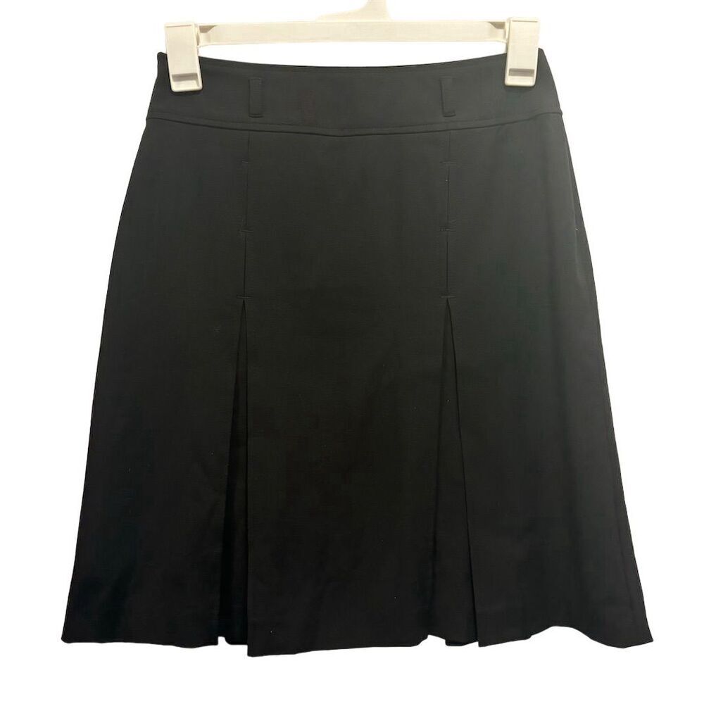 DKNY Women's Black Pleated Knee Length Skirt Size 2 Business Casual Formal